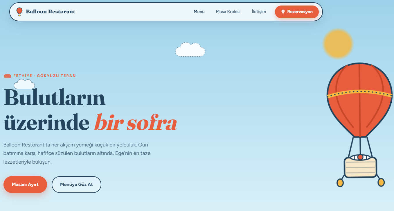 Restorant Web Sitesi önizlemesi